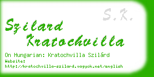 szilard kratochvilla business card