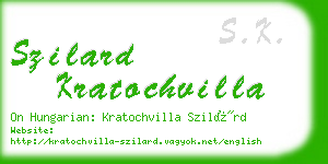 szilard kratochvilla business card